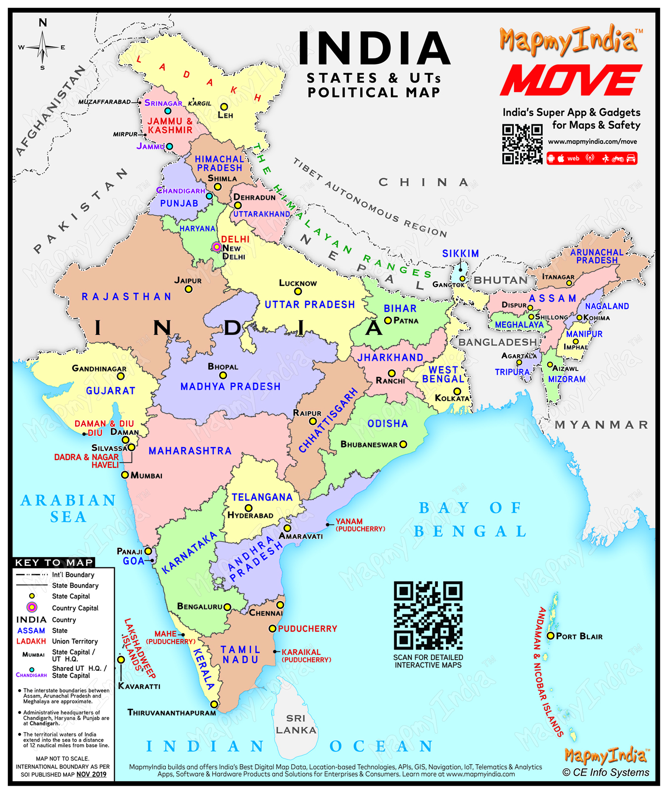 Download The Latest Political Map of India | MapmyIndia